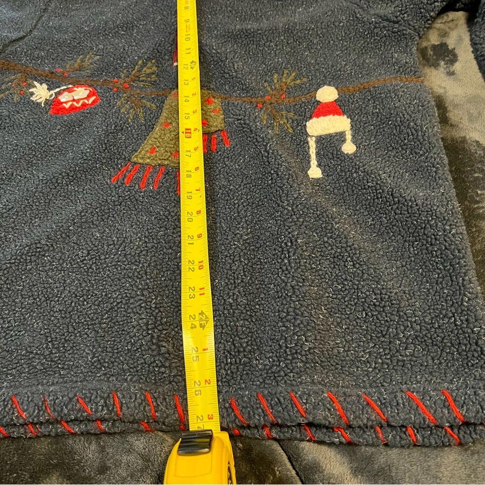 Vintage Faded Glory Ugly Holiday Fleece Zip Yarn Trim Design‎ Cozy Sweater Large - Picture 10 of 13